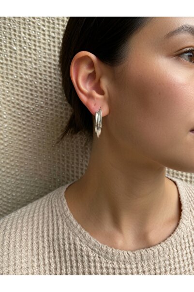 Takıtolia أقراط زيفوني ذات الحلقات الحلزونية باللون الفضي والرمادي