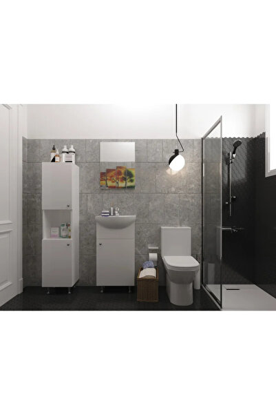 OEM Έπιπλο νιπτήρα Porto με νιπτήρα και πόρτα, 46 x 84,5 x 36 cm, λευκό