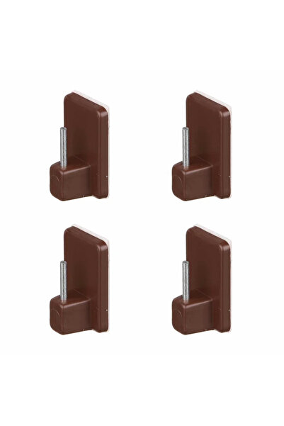 OEM Σετ 4 αυτοκόλλητων γάντζων για γυάλινες ράβδους, καφέ