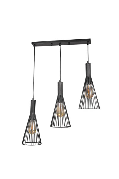 OEM Κρεμαστό φωτιστικό Tiana, 3 x E27, 20 W, μαύρο