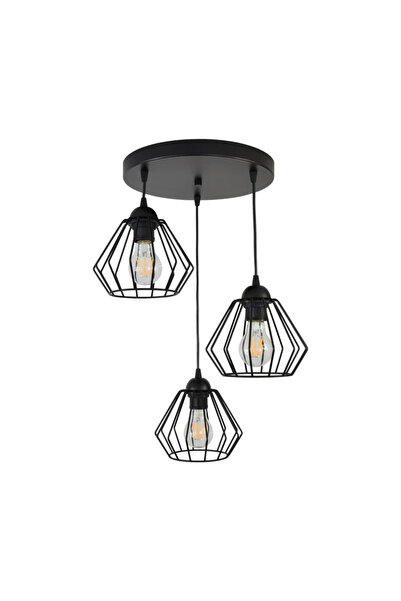 OEM Pendul Waya, 3 x E27, 60 W, negru