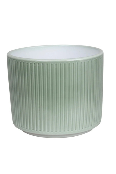 OEM Cylinder flower pot, ceramic, Ø 12.5 cm, green