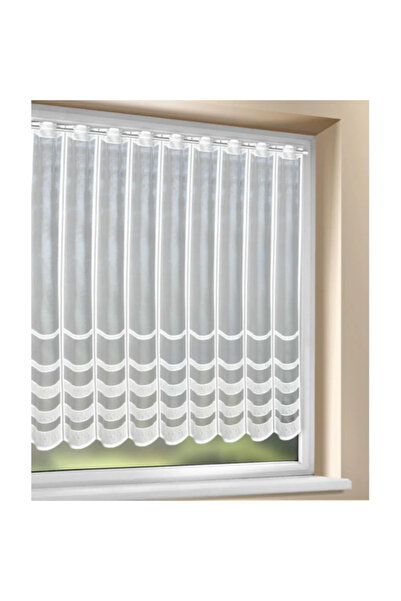 OEM Perdea bucatarie 110 x 150 centimetri Alma, cu inele, alb