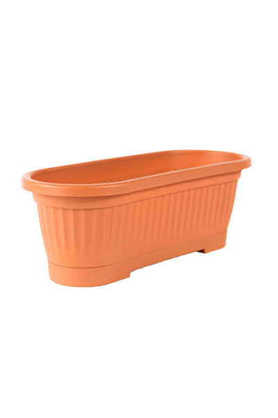 OEM Jardiniera Verbena, cu farfurie, plastic, lungime 30 cm, maro teracota