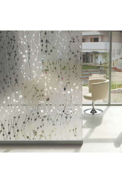 OEM Αμμοβολημένη μεμβράνη παραθύρων με ματ εφέ, μοτίβο Με χάντρες , 75 x 200 ...