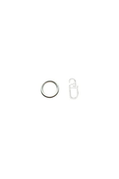 Inspire Set 10 inele metal silentioase cu clips, 19 mm, alb mat