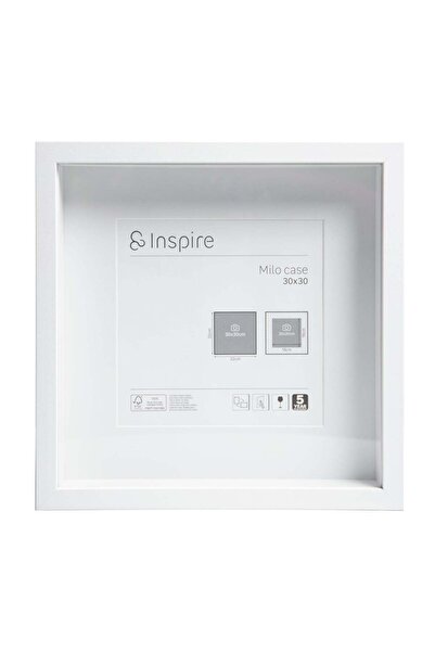 Inspire Κορνίζα Milo Case, 30 x 30 εκ., ξύλινη, λευκή
