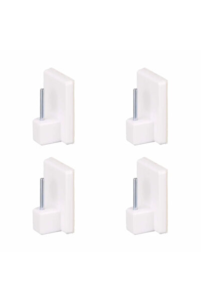 OEM Set 4 carlige autoadezive bara vitraj, alb