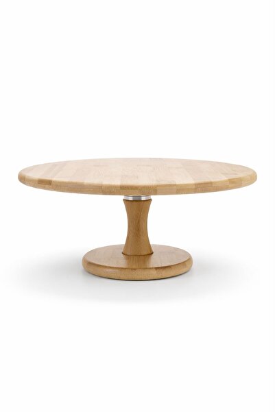 Meturas Bamboo Rotating Wooden Non-Slip Legged Serving Stand – Round Cake & P...