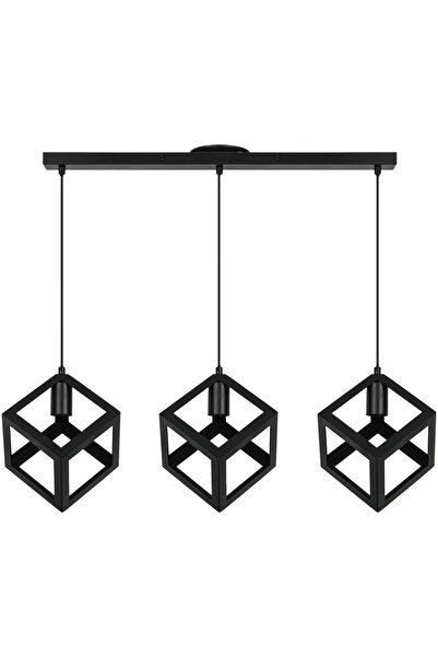 Inspire Κρεμαστό φωτιστικό Inspire από κόντρα πλακέ, 3 x E27, Μ 70 cm, μαύρο