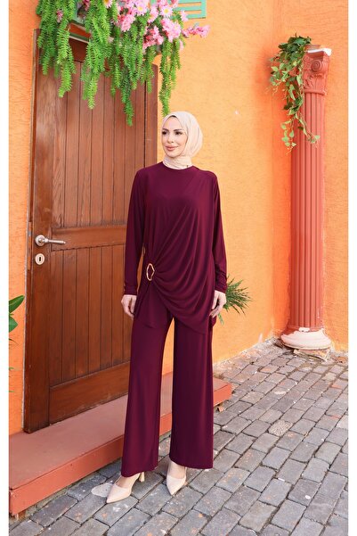 NİSUM MODA Costum cu pantaloni Yanı cu cataramă Sandy