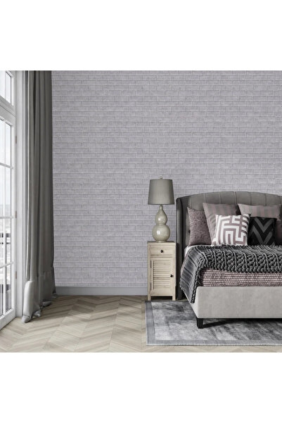 OEM Χαρτί ταπετσαρίας, σε όψη τούβλου, γκρι, ρολό 0,53 x 10 μέτρα