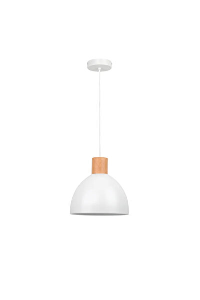 Inspire Pendul Venosa, 1 x E27, 40 W, D 28 cm, alb/lemn