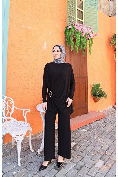 NİSUM MODA Σετ παντελονιού Yanı Με αγκράφα Sandy