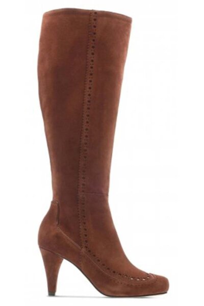 CLARKS Cizme damă - Dalia Sierra - mărime 40 - Maro Piele Întoarsă - Toc Eleg...