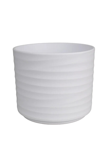 OEM Κεραμική γλάστρα κυλινδρική, Ø 23 cm, ματ λευκό