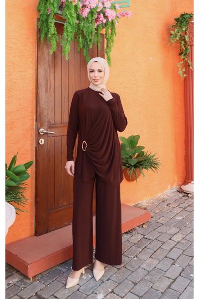 NİSUM MODA Costum cu pantaloni Yanı cu cataramă Sandy