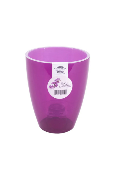 OEM Ghiveci orhidee Miltonia, cu rezervor apa, plastic, Ø 13 cm, roz/mov