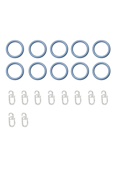 Inspire Set 10 inele metal silentioase cu clips, 16 mm, argintiu