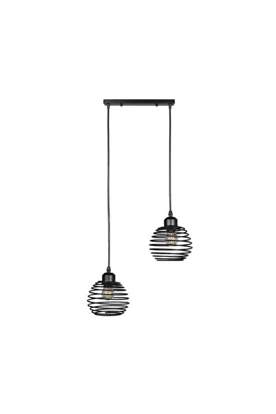 OEM Υπέροχο κρεμαστό φωτιστικό, 2 x E27, μαύρο, μεταλλικό