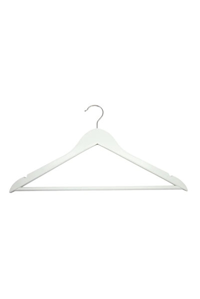 Spaceo Κρεμάστρα Spaceo, γενικής χρήσης, ξύλινη, μήκος 44,5 cm, λευκή, σετ 4 ...