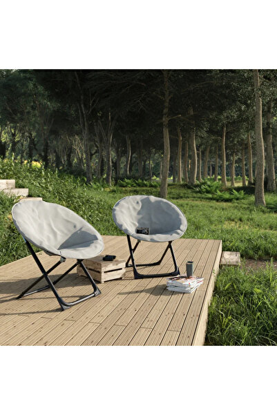 OEM Καρέκλα κήπου, Moon, πτυσσόμενη, ατσάλι/ύφασμα, μπεζ