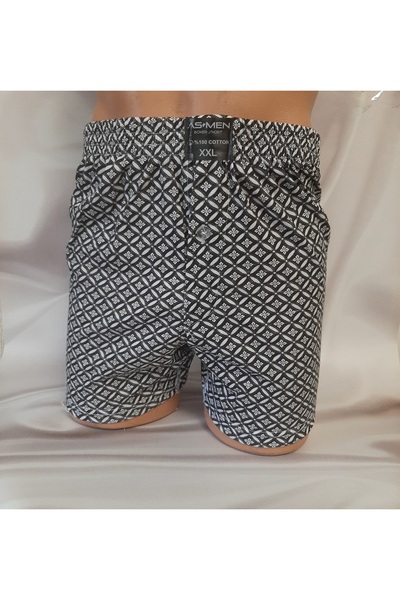 Shine Elagance Black Patterned 100% Cotton Men's Combed Cotton Comfortable Boxer