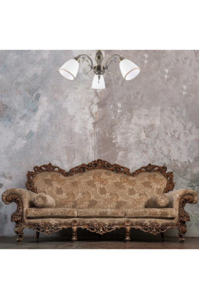 OEM Къс полилей Mandy, 3 x E14, 7W, бял/златен