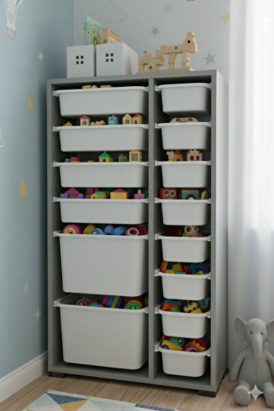 decosense 14 Çekmeceli Çok Amaçlı Oyuncak Dolabı ve Saklama Ünitesi – Çocuk O...