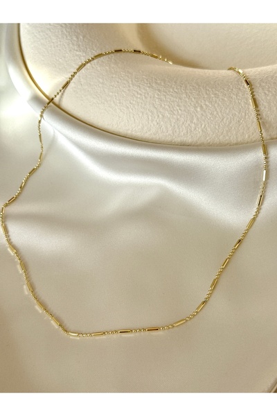 YOUES JEWELRY 60 cm Zincir Kolye 14 K ALTIN RENK CM VİP SERİ Lüx Renk Gold VI...