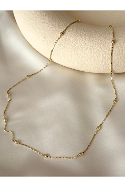 YOUES JEWELRY 60 cm Zincir Kolye 14 K ALTIN RENK CM VİP SERİ Lüx Renk Gold VI...