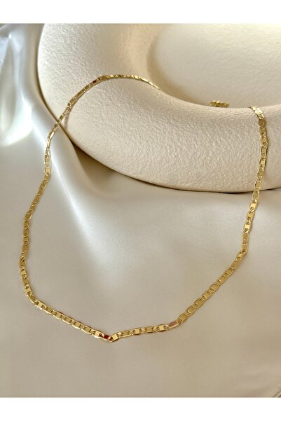 YOUES JEWELRY 60 cm Zincir Kolye 14 K ALTIN RENK CM VİP SERİ Lüx Renk Gold VI...