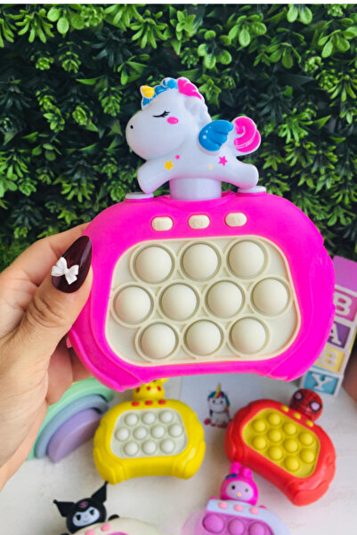 düşler oyuncak dünyası Işıklı Sesli Müzikli Pembe Unicorn Karakterli Popit Pi...