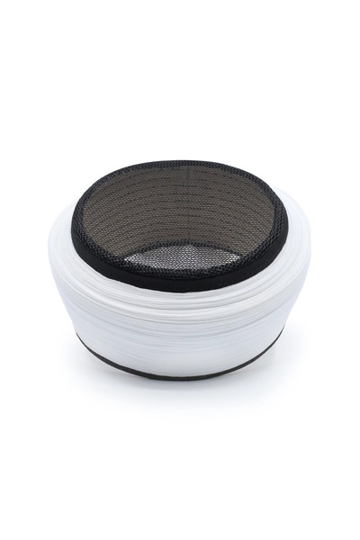 Sarıkhane Mesh Sarık - White Fabric - Black Skullcap - Plain Wrap - Mesh - 5 ...