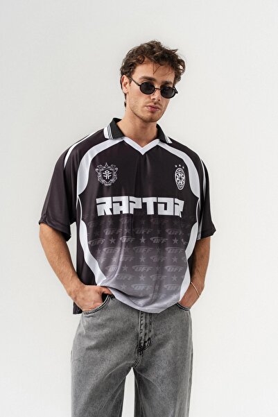go gang own Raptor Jersey Polo Yaka Oversize Forma T-shirt