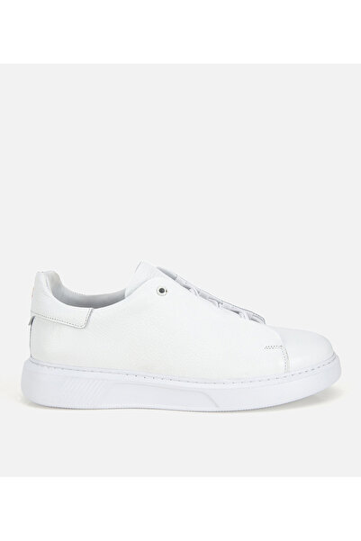 Hotiç Erkek Deri Beyaz Bağcık Detaylı Spor Ayakkabı