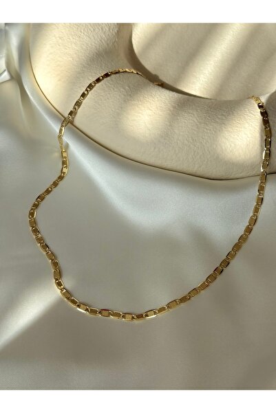 YOUES JEWELRY 60 cm Zincir Kolye 14 K ALTIN RENK CM VİP SERİ Lüx Renk Gold VI...