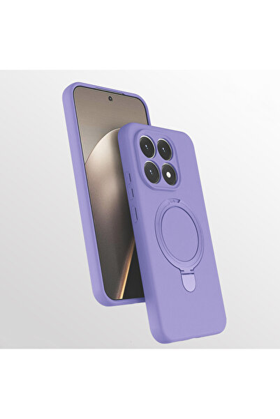 Paladyum Case غطاء سيليكون ليلك سامارا متوافق مع 15T مع حامل ماجسيف