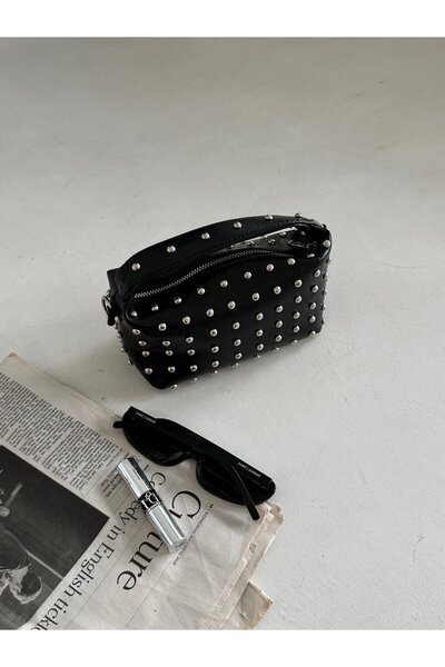 NİSSEA.CO Siyah Mini Trok Detaylı Çapraz Askılı Lois Çanta