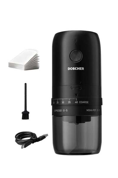 DOSTECH Portable Coffee Grinder V60 with 40 Adjustable Settings and 25g Capacity