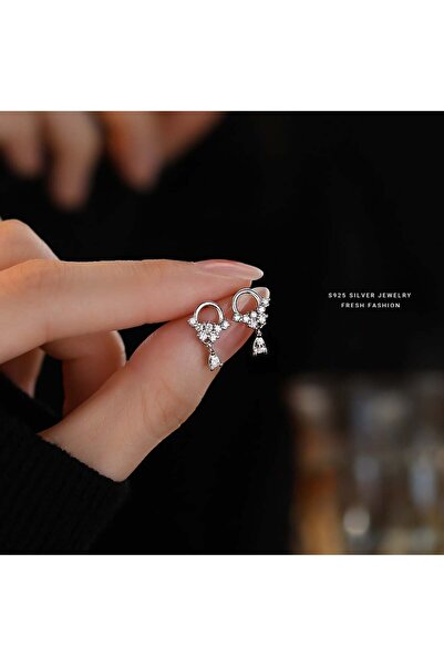 Generic Women's Earrings Aquatic Flower 925 Sterling Silver Rhodium Plated wi...