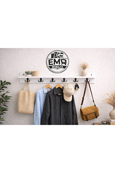 EMRMOBILYA 105 cm 6 Kancalı Duvara Monte Askılık