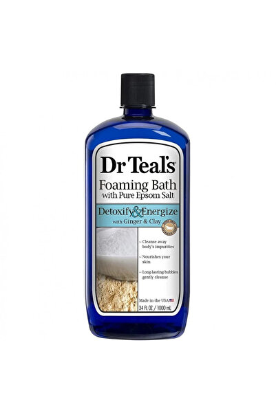 Dr.Teal's رغوة استحمام دكتور تيلز لإزالة السموم وتنشيط الجسم بالزنجبيل والطين...