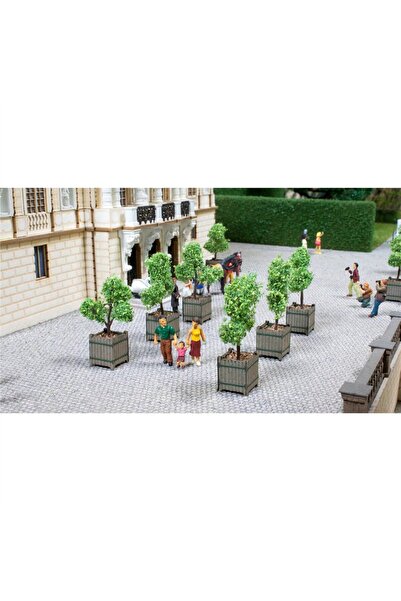 Noch 14013 Saksıda Süs Ağaçları, 3 Adet, Diorama Malzemesi