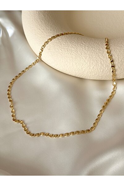 YOUES JEWELRY 60 cm Zincir Kolye 14 K ALTIN RENK CM VİP SERİ Lüx Renk Gold VI...