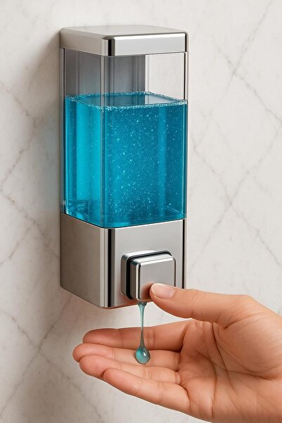 seahome 1 قطعة موزع صابون سائل يدوي لاصق يُثبت على الحائط للحمام والمطبخ قابل...