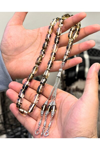 NAMAT Amber dust 33 count cylindrical shape islamic prayer bead rosary for dh...