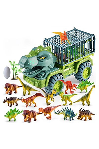 Arabest Large Size Dinosaur Transport Truck Playset for Kids 3-8 Years Old, w...