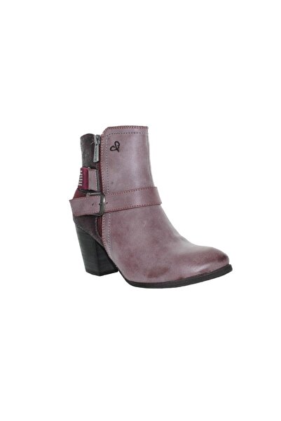 Soccx Botine de damă - Piele ecologică - mărime 36 - Violet prună - Toc 5 cm ...