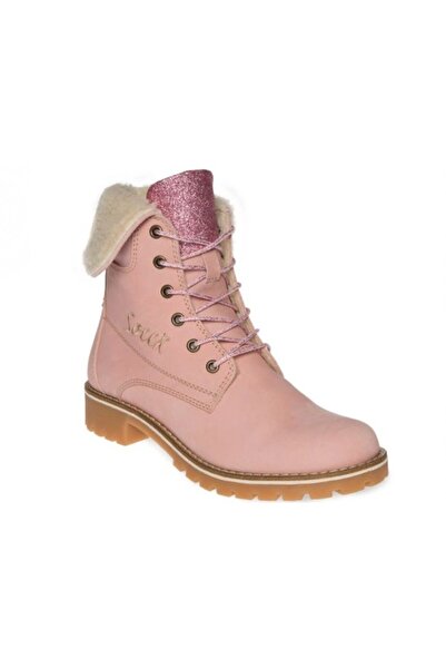 Soccx Women's boots - PALE - size 36 - light pink nubuck - winter lined glitt...